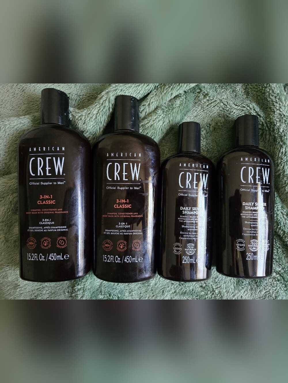 American Crew 4Bundle Of: 3 In 1 (15.2) And Daily Silver Shampoos (250ml) Mens